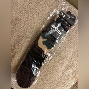 Croc socks unisex size large three pair Army, green, brown and black NWT